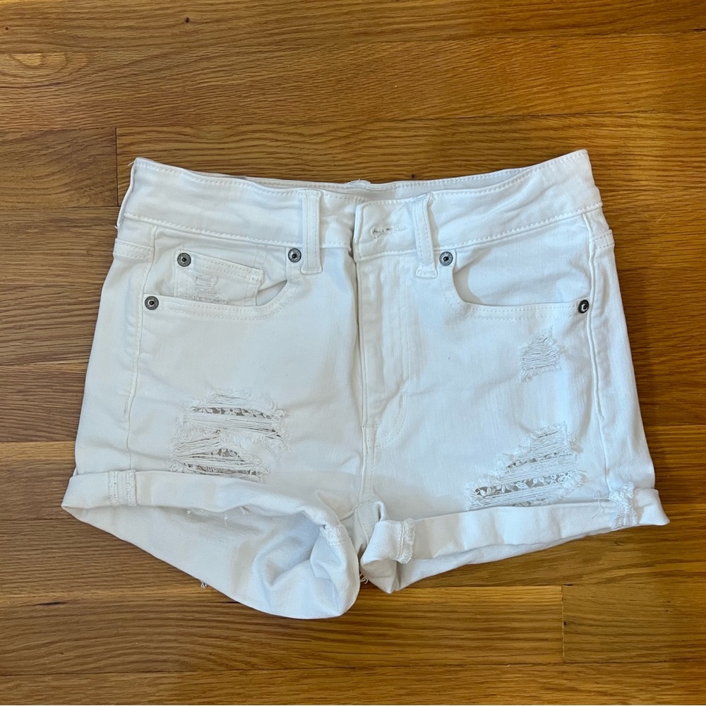 American Eagle White Jean Shorts